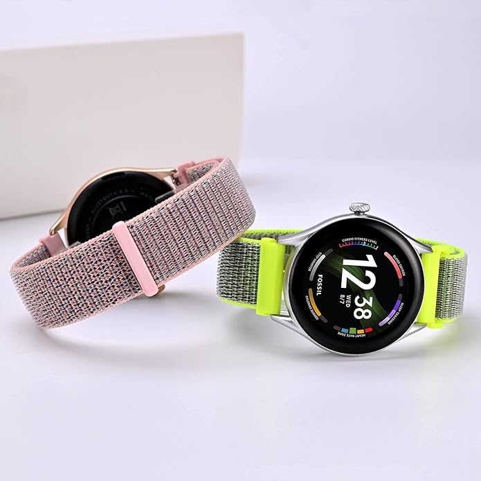 ANNEFIT Nylon Sport Loop Watch Bands, 2 Packs Quick Release Adjustable Strap 16mm 18mm 19mm 20mm 21mm 22mm 24mm