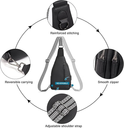 CLUCI Crossbody Bags for Women Men,Leather Sling Bag Cross Body Backpack for Woman Gifts for Women Birthday Unique