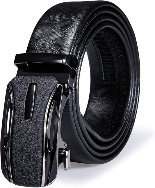 Dubulle Designer Mens Belts, Sliding Automatic Buckle Ratchet Dress Belt TOP Genuine Leather Strap Gifts