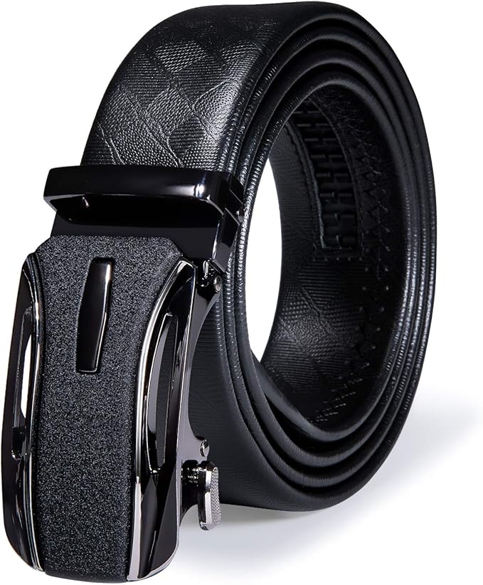 Dubulle Designer Mens Belts, Sliding Automatic Buckle Ratchet Dress Belt TOP Genuine Leather Strap Gifts
