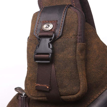 Hebetag Leather Sling Bag Crossbody Backpack for Men Women Travel Outdoor Camping