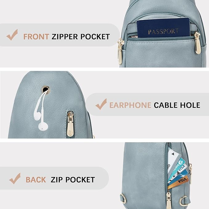 BOSTANTEN Small Sling Bag for Women Leather Crossbody Bags Fanny Pack Chest Bag for Travel