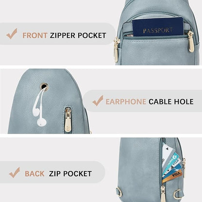 BOSTANTEN Small Sling Bag for Women Leather Crossbody Bags Fanny Pack Chest Bag for Travel