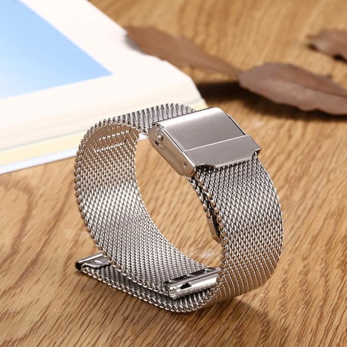 Moran Stainless Steel Mesh Watch Band 20mm Quick Release Silver Replacement Metal Strap 18mm 20mm 22mm Compatible for Samsung Galaxy Watch 6 Band Classic 43mm 47mm 40mm 44mm (Silver, 20mm)