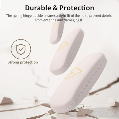 Glasses Case Hard Shell, Leather Protective Case for Sunglasses with Cleaning Cloth, Cute Eyeglass Cases for Women