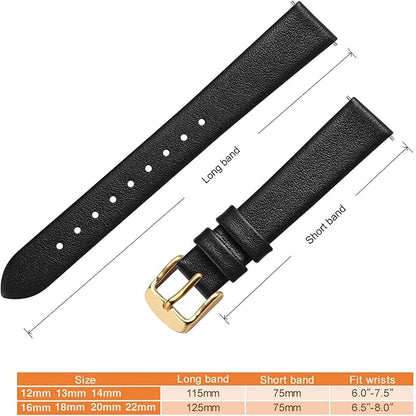 ANNEFIT Watch Bands for Men Women, Top Grain Leather Watch Strap with Quick Release, Band Width 12mm 13mm 14mm 16mm 18mm 20mm 22mm