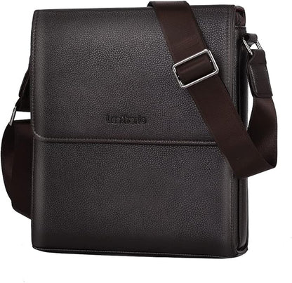 Leathario Men's Crossbody Bag,Vegan Leather Shoulder Messenger Purse Sling Satchel For Work Business Travel