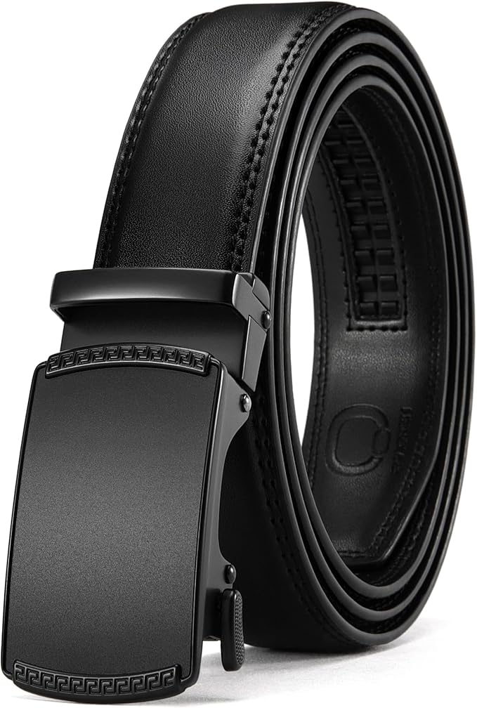 CHAOREN Mens Dress Belt - Mens Ratchet Belt Leather for Dress Pant - Micro Adjustable Belts Fit Everywhere
