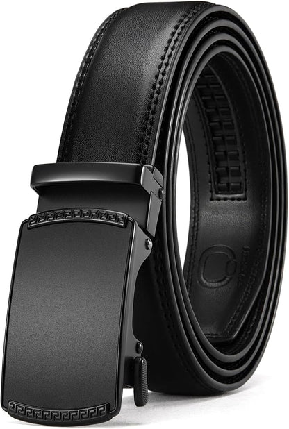 CHAOREN Mens Dress Belt - Mens Ratchet Belt Leather for Dress Pant - Micro Adjustable Belts Fit Everywhere