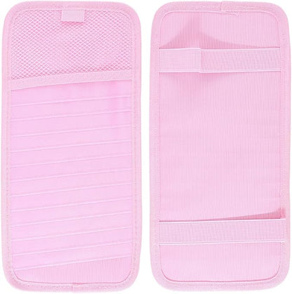 CREATCABIN Pink Car CD Case Holder DVD Vehicle Visor Storage Organizer with 12 DVD Storage Sleeves 1 Mesh Pocket 1 Pen Holder and Elastic Strap Multi-Function Sun Visor Organizer for Cars 12.6x6Inch