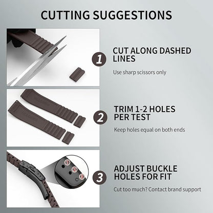 ULLCHRO Silicone Watch Band Quick Release Strap FKM Waterproof Watch Bands for Men 20mm 22mm Replacement Strap Sport Rubber Watchband