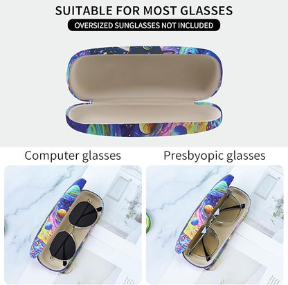 PERFECTSIGHT Hard Shell Eyeglasses Case, PU Leather Protective Glasses Case, Cute Eyeglass Case for Women Men Girls