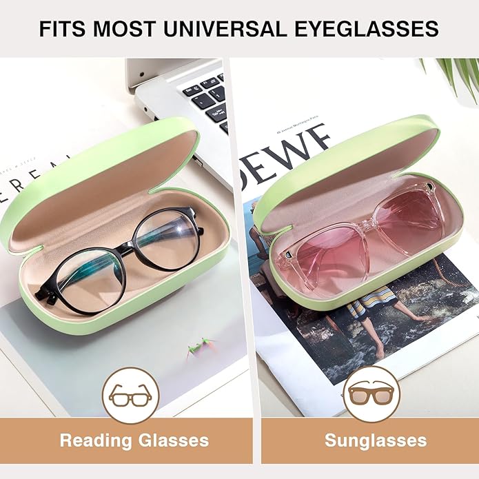 Marvolia Glasses Case Hard Shell - PU Leather Eyeglass Cases Eyeglasses Case for Sunglasses Eye Glasses Cases