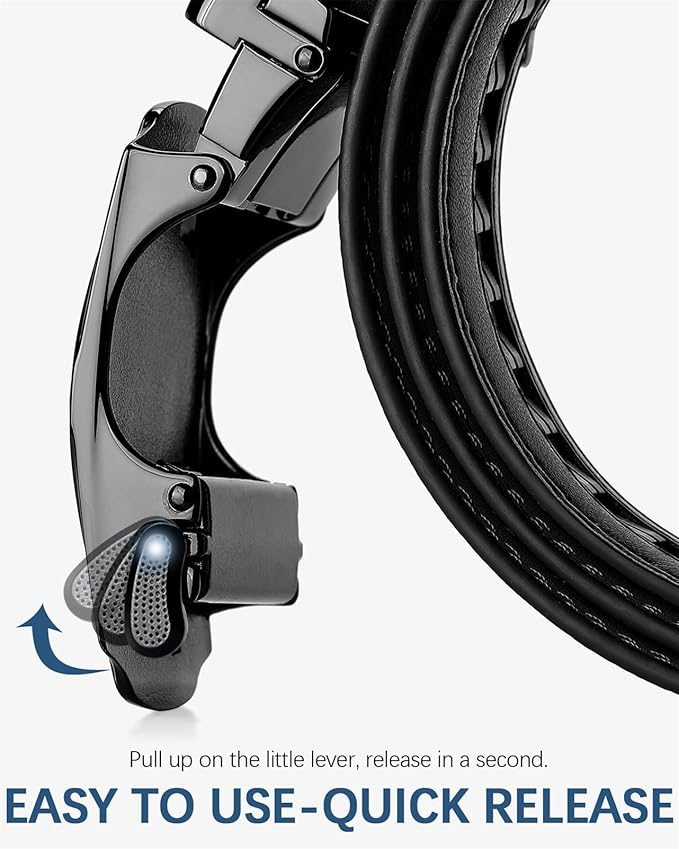 BOSTANTEN Mens Belt Leather Ratchet Belt For Men Dress and Casual with Adjustable Buckle, Trim to Fit