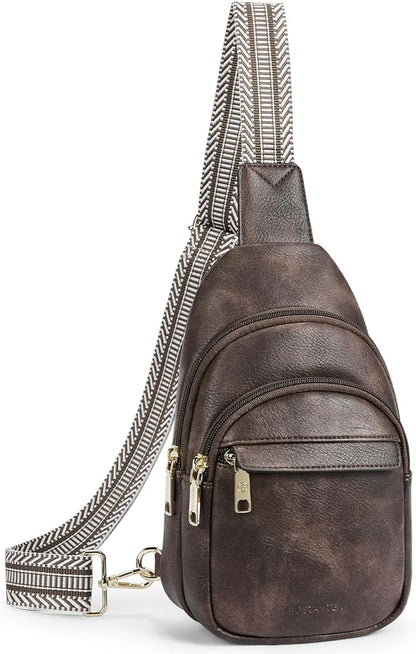 BOSTANTEN Small Sling Bag for Women Leather Crossbody Bags Fanny Pack Chest Bag for Travel