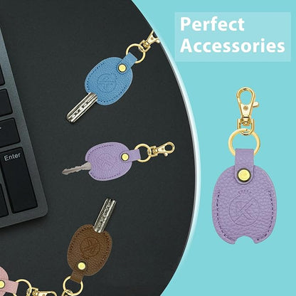 Leather Key Sleeve for Broken Key, Car Key Cover, Key Loop Replacment, Key Fod Protector Keychain for Women/Men