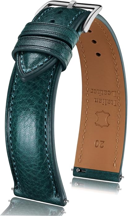 Getalia Italian leather Watch Band Tuscany Natural Vegetable-Tanned Full Grain Leather,14mm 16mm 18mm 19mm 20mm 21mm 22mm Quick Release Replacement Watch Straps for Men and Women Thick and Soft