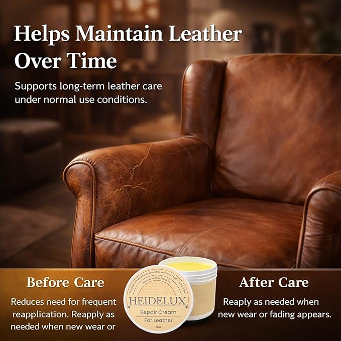 Leather Restore Cream – Leather & Furniture Restoration Salve, Leather Scratch Polish Remover, Long-Lasting Protector, Easy & Fast to Use, Conditioner & Cleaner for Couch, Car Seat, Boots
