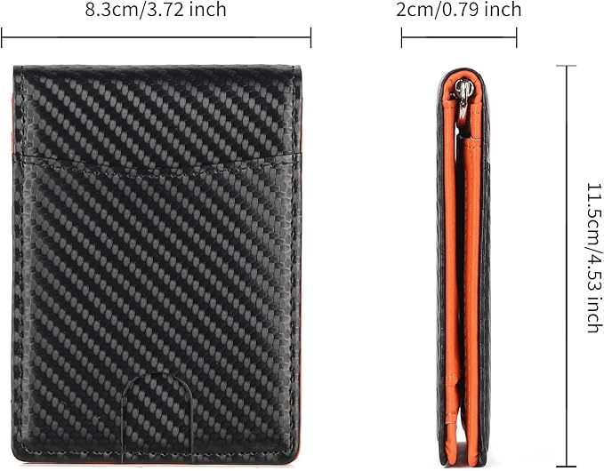 Wallet for Men Leather Slim Bifold Card Holder RFID Blocking Minimalist Front Pockets Wallet with Money Clip