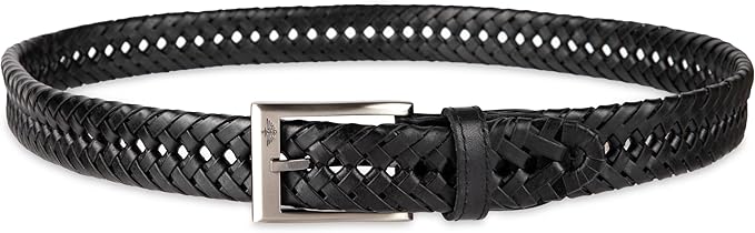 DOCKERS Men's Braided Leather Belt, Fully Adjustable Casual Strap for Everyday Wear