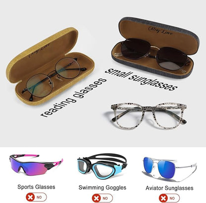 RayLove 3-Pack Hard Shell Eyeglasses Case Large Reading Glasses Hard Case
