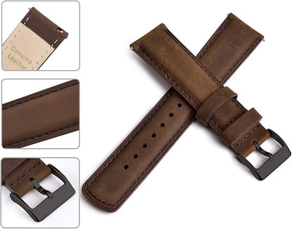 Ritche Christmas Gift Quick Release Leather Watch Bands Genuine Watch Straps for Men Women Top Grain Leather Watch Strap, White Elephant Gifts, Stocking Stuffers for Men, Father's Day gifts