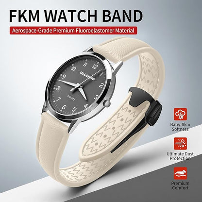 ULLCHRO Watch Strap Watch Band 20mm 22mm Man Waterproof Quick Release Bands Sport Replacement Strap Soft FKM Rubber Watchband