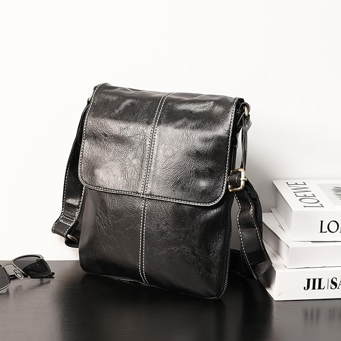 Mens Crossbody Bag, Leather Messenger Shoulder Bag for Women Men Purse Travel Work Business | Leather, Messenger, Purse, Travel, Work, Business