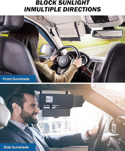 JoyTutus Car Sun Visor Sunshade Extender, Adjustable Sun Visor Protects from Anti-Glare, UV Rays Blocker Window Windshield Sunshade Extender for Car SUV