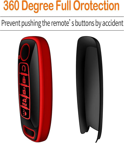 Sindeda for Nissan Key Fob Cover with Keychain Soft Full Protection Key Shell Key Case Compatible with 2023 2024 2025 Pathfinder Kicks Rouge(Red, 5 Buttons)