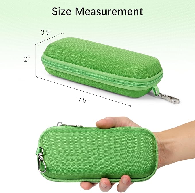 Double Eyeglasses Case Hard Shell Dual Sunglasses Organizer with Zipper Closure Travel Eyewear Storage for Vehicle