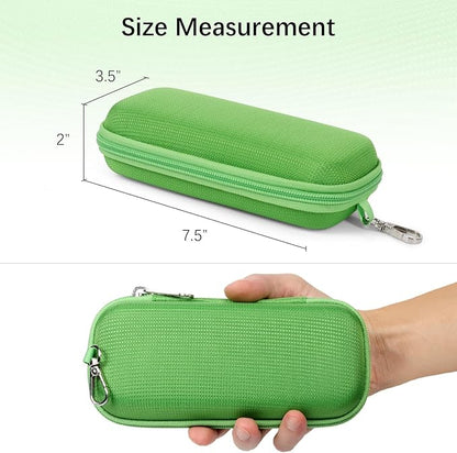 Double Eyeglasses Case Hard Shell Dual Sunglasses Organizer with Zipper Closure Travel Eyewear Storage for Vehicle