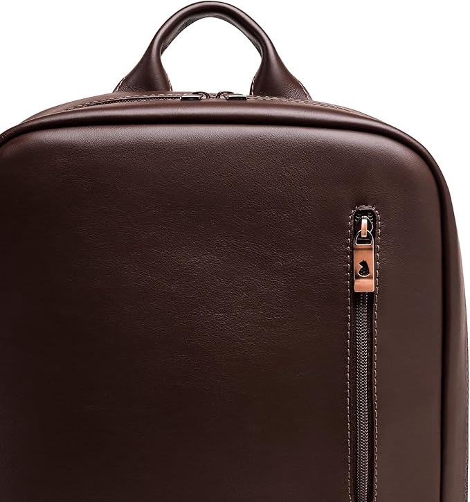 Nordweg Nomad Leather Laptop Backpack NW089A – Lightweight Daypack for Work & Travel – Fits Laptops up to 15.6” (Brown)