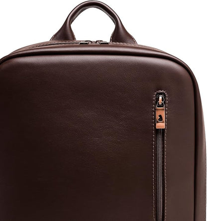Nordweg Nomad Leather Laptop Backpack NW089A – Lightweight Daypack for Work & Travel – Fits Laptops up to 15.6” (Brown)
