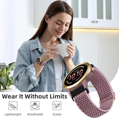 GEAK Stretchy Nylon Strap Compatible with Garmin Venu Sq/Venu Sq 2/Venu 2 Plus Watch Band, 20mm Loop Elastic Fabric Straps Compatible for Garmin Vivoactive 5 / Vivoactive 3 /Vivoactive 6 Women Men