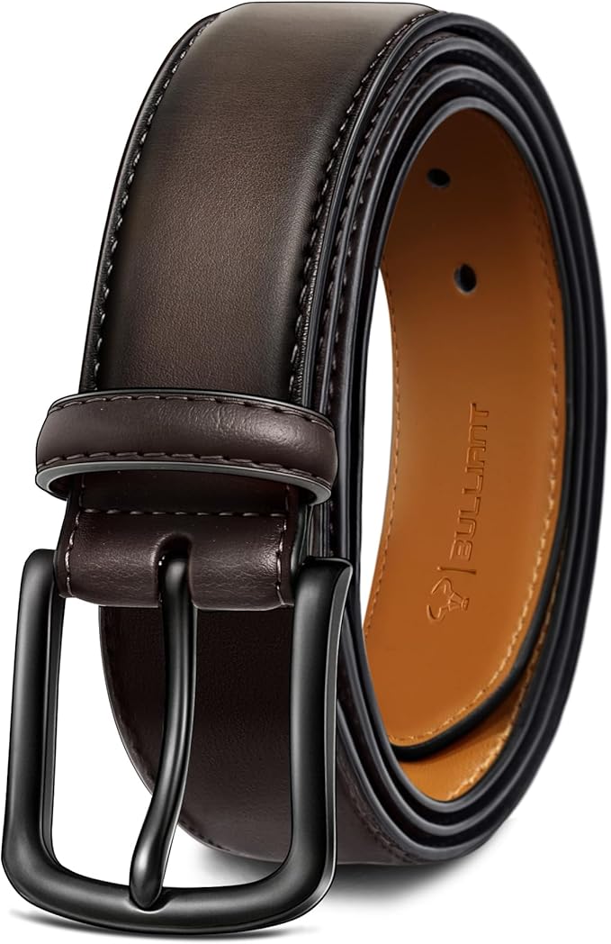 BULLIANT Men Belt-Leather Belt 7 Holes Comfortable for Men Dress Casual Jeans 1 3/8"