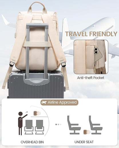 LOVEVOOK Laptop Backpack Purse for Women Fashion Vintage Computer Backpack 17 Inch Large Teacher Nurse Backpack Casual Daypack for Travel Business Work College