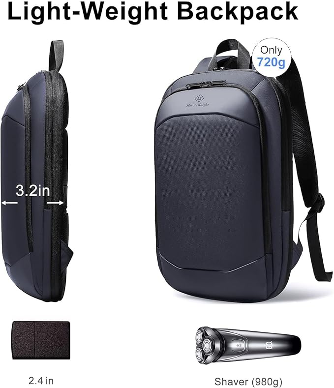 Slim Laptop Backpack for Men,Waterproof Expandable High Tech Business Work Backpack for Men and Women,15.6 Inch Lightweght Anti-theft Travel Backpack Durable College Casual Daypack Computer Laptop Bag