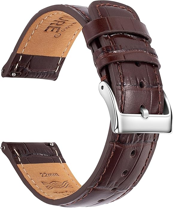SEURE Quick Release Watch Band,Top Genuine Leather Watch Straps 19mm 20mm 21mm 22mm 24mm for Men and Women