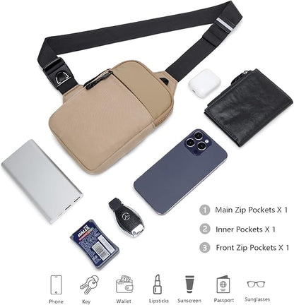 higouta Mini Sling Bag for Men Women, Small Crossbody Casual Utility Chest Phone Bag for Travel Workout