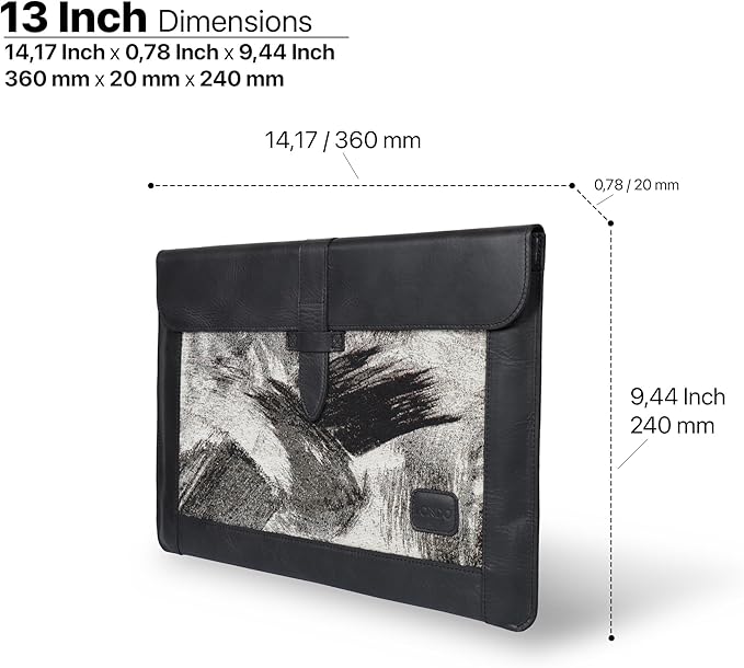 Londo Top Grain Leather Sleeve, Bohemian Bag for MacBook Pro and Air, 16 Inch, 15 Inch, 14 Inch, 13 Inch & 13.3 Inch, iPad Pro 12.9‑inch Case