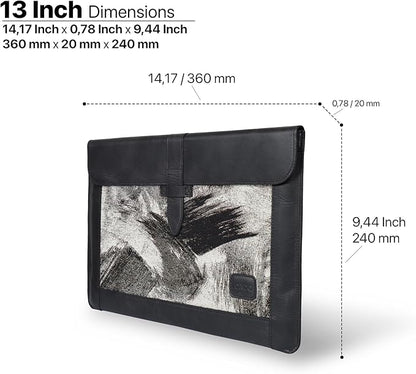 Londo Top Grain Leather Sleeve, Bohemian Bag for MacBook Pro and Air, 16 Inch, 15 Inch, 14 Inch, 13 Inch & 13.3 Inch, iPad Pro 12.9‑inch Case