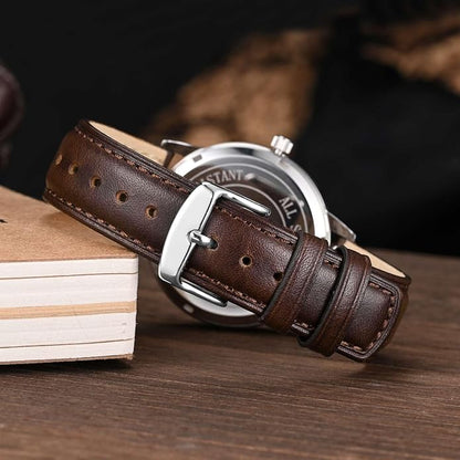 WOCCI Quick Release Watch Band, Distressed Genuine Leather, Stainless Steel Buckle, Strap Width 18mm 19mm 20mm 22mm 24mm