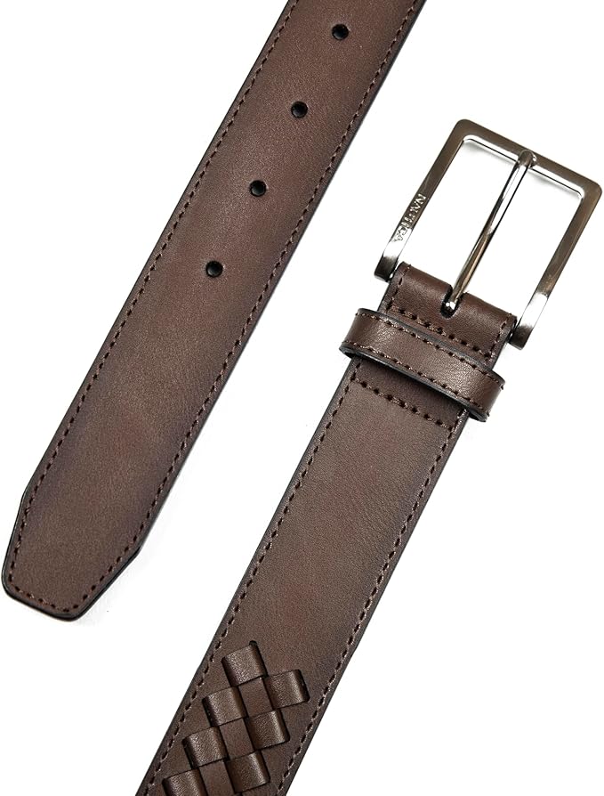 Nautica Men's Dress Leather Belt for Suits and Pants | Classic | Business | Fashion | Adjustable | Metal Buckle