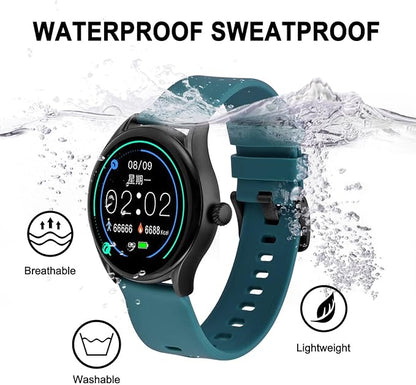 BISONSTRAP Silicone Watch Bands, Slim Watch Straps with Quick Release, 18mm, Cyan (Blue) with Black Buckle