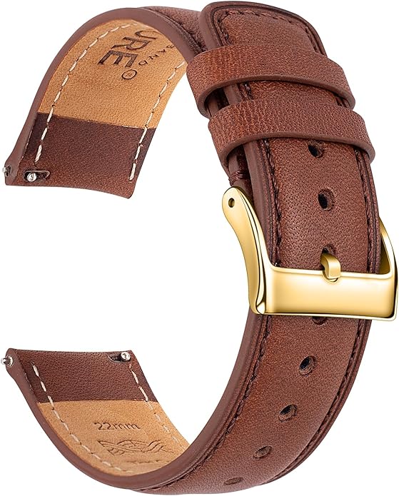 SEURE Quick Release Watch Band,Top Genuine Leather Watch Straps 19mm 20mm 21mm 22mm 24mm for Men and Women