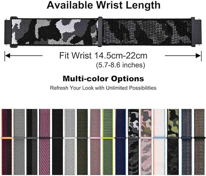 WOCCI 18mm Adjustable Nylon Watch Band, Quick Release Sport Loop Strap (City Camo)