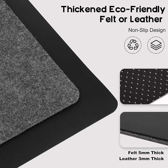 Wireless Charging Mouse Pad with 2nd Gen Tech, 3-in-1 25W Fast Charger, Microfiber Leather Desk Mat, Large Waterproof Desk Pad for Office & Gaming(Leather Adds Universal Charging Cable)