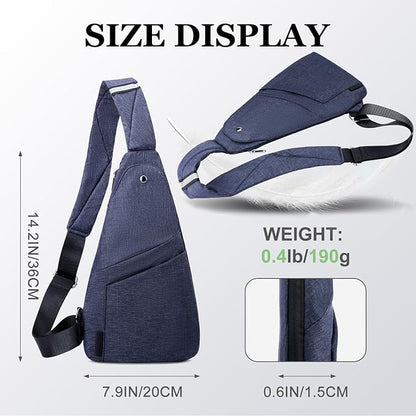 Anti-Theft Sling Bag for Women and Men, Lightweight Crossbody Bag with Hidden Pocket for Travel Hiking Casual Daily