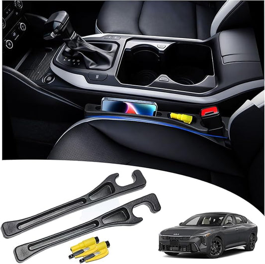 【Compatible with Kia K4 K5】 Seat Gap Filler,No Drop Seat Guard Compatible with Kia K4 K5,Drop Seat Guards for Cars(2Pcs),Emergency Keychain Car Escape Tool(2Pcs)